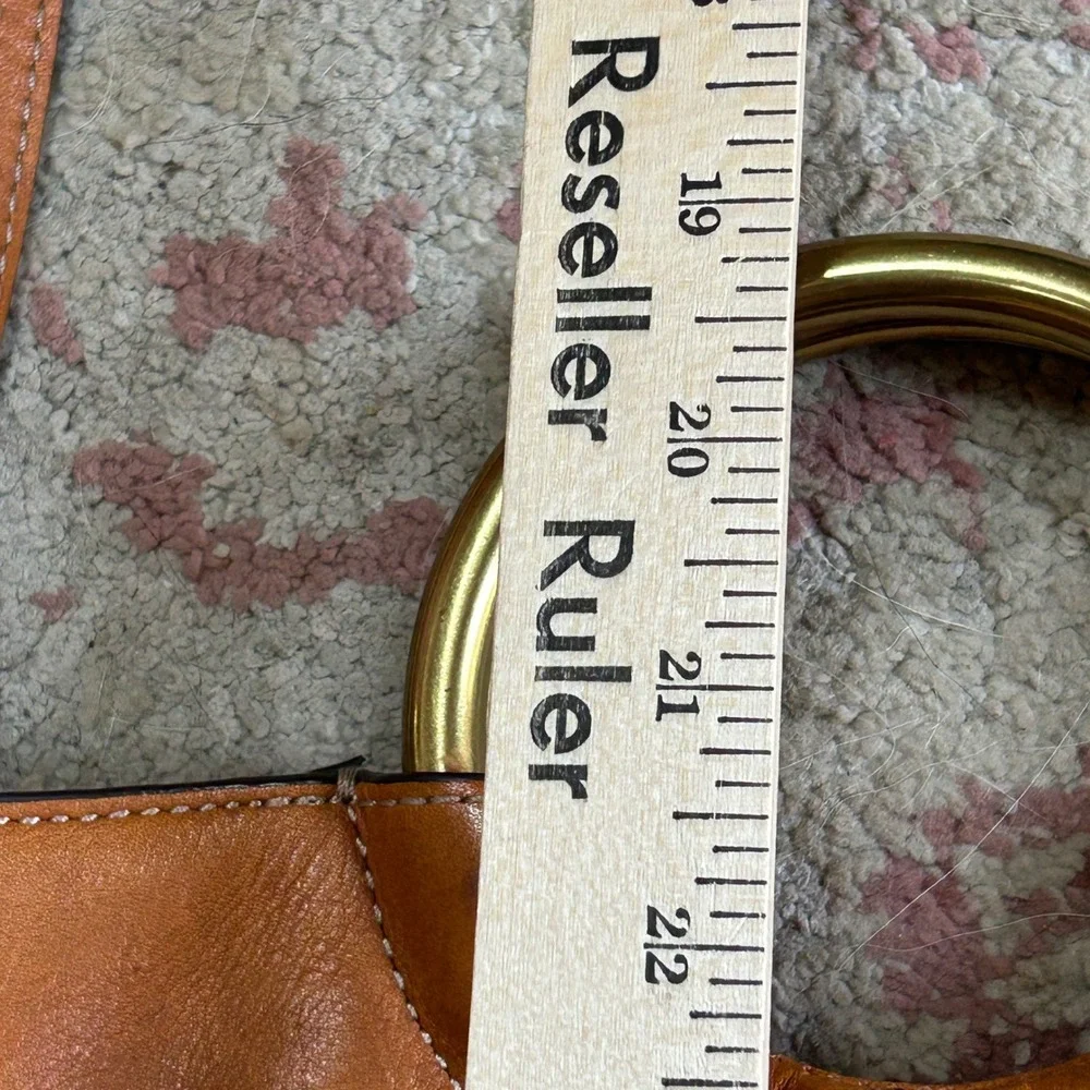 J.Crew Bucket Bag Womens Small Brown Solid Leather Ring Handle Crossbody H0515